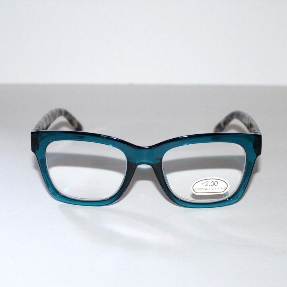 Adrienne Vittadini Glasses Readers women +2.00 blue AVR431HP thick frame